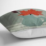 - 8125 - Realhomes Pastel Zemin Üzerinde Vazo Desenli Dijital Baskılı Modern Yastık Kırlent Kılıfı Realhomes