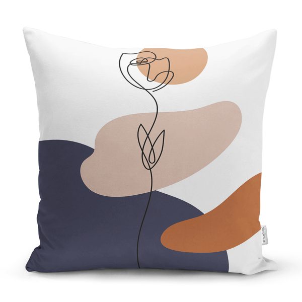 Pastel Zemin Üzerinde Güneş Desenli Dijital Baskılı Modern Yastık Kırlent Kılıfı Realhomes