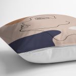 Pastel Renkli Zeminli Bayan Silüetli Dijital Baskılı Modern Yastık Kırlent Kılıfı Realhomes