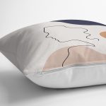 - 8131 - Realhomes  Pastel Zemin Üzerinde Onedraw Çizimli Bayan Silüeti Yastık Kırlent Kılıfı Realhomes