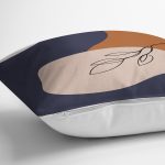 Pastel Zemin Üzerinde Onedraw Çizimli Yaprak Desenli Yastık Kırlent Kılıfı Realhomes