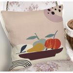 Pastel Zeminli Renkli Meyva Desenli Dijital Baskılı Modern Yastık Kırlent Kılıfı Realhomes