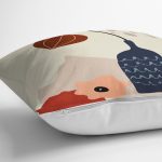 Pastel Zemin Üzerinde Vazo Desenli Dijital Baskılı Modern Yastık Kırlent Kılıfı Realhomes