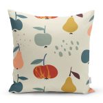 Pastel Zeminli Renkli Meyva Desenli Dijital Baskılı Modern Yastık Kırlent Kılıfı Realhomes