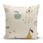 Pastel Zeminli Renkli Meyva Desenli Dijital Baskılı Modern Yastık Kırlent Kılıfı Realhomes