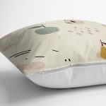 Pastel Zeminli Renkli Meyva Desenli Dijital Baskılı Modern Yastık Kırlent Kılıfı Realhomes