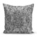 - 8147 - Realhomes Beyaz Zemin Üzerinde Siyah Mermer Desenli Yastık Kırlent Kılıfı Realhomes