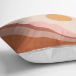 Pastel Zemin Üzerinde Güneş Desenli Dijital Baskılı Modern Yastık Kırlent Kılıfı Realhomes