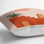 Pastel Zemin Üzerinde Güneş Desenli Dijital Baskılı Modern Yastık Kırlent Kılıfı Realhomes