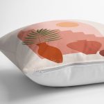 Pastel Zemin Üzerinde Güneş Desenli Dijital Baskılı Modern Yastık Kırlent Kılıfı Realhomes