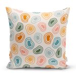 Pastel Zeminli Geometrik Desenli Dijital Baskılı Modern Yastık Kırlent Kılıfı Realhomes