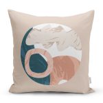 - 8172 - Realhomes Pastel Zeminli Geometrik Desenli Dijital Baskılı Modern Yastık Kırlent Kılıfı Realhomes