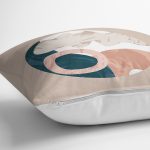 - 8172 - Realhomes Pastel Zeminli Geometrik Desenli Dijital Baskılı Modern Yastık Kırlent Kılıfı Realhomes