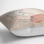 Pastel Zemin Üzerinde Antik Desenli Dijital Baskılı Modern Yastık Kırlent Kılıfı Realhomes