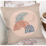 - 8175 - Realhomes  Pastel Zeminli Geometrik Desenli Dijital Baskılı Modern Yastık Kırlent Kılıfı Realhomes