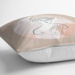 Pastel Zemin Üzerinde Antik Desenli Dijital Baskılı Modern Yastık Kırlent Kılıfı Realhomes