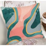 - 8179 - Realhomes Renkli Zeminli Geometrik Desenli Dijital Baskılı Modern Yastık Kırlent Kılıfı Realhomes