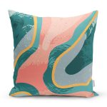 - 8179 - Realhomes Renkli Zeminli Geometrik Desenli Dijital Baskılı Modern Yastık Kırlent Kılıfı Realhomes