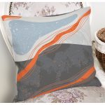 - 8180 - Realhomes Renkli Zeminli Geometrik Desenli Dijital Baskılı Modern Yastık Kırlent Kılıfı Realhomes