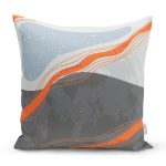 - 8180 - Realhomes Renkli Zeminli Geometrik Desenli Dijital Baskılı Modern Yastık Kırlent Kılıfı Realhomes