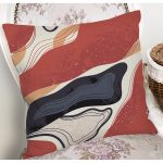 Renkli Zeminli Geometrik Desenli Dijital Baskılı Modern Yastık Kırlent Kılıfı Realhomes