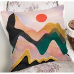 Renkli Zeminli Geometrik Desenli Dijital Baskılı Modern Yastık Kırlent Kılıfı Realhomes