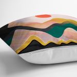 Renkli Zeminli Geometrik Desenli Dijital Baskılı Modern Yastık Kırlent Kılıfı Realhomes