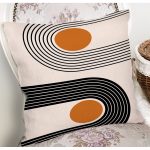 - 8186 - Realhomes Renkli Zeminli Geometrik Desenli Dijital Baskılı Modern Yastık Kırlent Kılıfı Realhomes