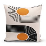 - 8186 - Realhomes Renkli Zeminli Geometrik Desenli Dijital Baskılı Modern Yastık Kırlent Kılıfı Realhomes