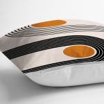 - 8186 - Realhomes Renkli Zeminli Geometrik Desenli Dijital Baskılı Modern Yastık Kırlent Kılıfı Realhomes