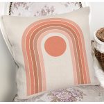 - 8189 - Realhomes Renkli Zeminli Geometrik Desenli Dijital Baskılı Modern Yastık Kırlent Kılıfı Realhomes