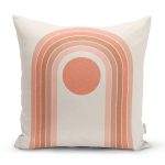 - 8189 - Realhomes Renkli Zeminli Geometrik Desenli Dijital Baskılı Modern Yastık Kırlent Kılıfı Realhomes