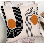 - 8190 - Realhomes  Renkli Zeminli Geometrik Desenli Dijital Baskılı Modern Yastık Kırlent Kılıfı Realhomes