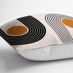 - 8190 - Realhomes  Renkli Zeminli Geometrik Desenli Dijital Baskılı Modern Yastık Kırlent Kılıfı Realhomes