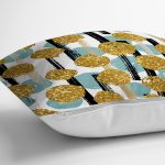 - 8204 - Realhomes Beyaz Zeminli Renkli Puantiyeli Dijital Baskılı Modern Yastık Kırlent Kılıfı Realhomes