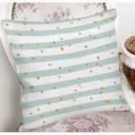 Beyaz Zeminli Renkli Puantiyeli Dijital Baskılı Modern Yastık Kırlent Kılıfı Realhomes