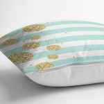 Beyaz Zemin Üzerinde Renkli Yatay Çizgili Yastık Kırlent Kılıfı Realhomes