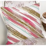 Beyaz Zemin Üzerinde Renkli Soyut Desenli Yastık Kırlent Kılıfı Realhomes