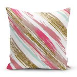 Beyaz Zemin Üzerinde Renkli Soyut Desenli Yastık Kırlent Kılıfı Realhomes