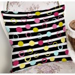 Beyaz Zeminüzerinde Yatay Çizgili Renkli Puantiyeli Yastık Kırlent Kılıfı Realhomes