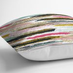 Beyaz Zemin Üzerinde Renkli Yatay Çizgili Yastık Kırlent Kılıfı Realhomes