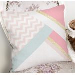 Renkli Zeminli Geometrik Desenli Dijital Baskılı Modern Yastık Kırlent Kılıfı Realhomes