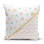 - 8258 - Realhomes Renkli Zeminli Geometrik Desenli Dijital Baskılı Modern Yastık Kırlent Kılıfı Realhomes