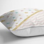 - 8258 - Realhomes Renkli Zeminli Geometrik Desenli Dijital Baskılı Modern Yastık Kırlent Kılıfı Realhomes