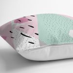 Beyaz Zemin Üzerinde Renkli Geometrik Desenli Dijital Baskılı Modern Yastık Kılıfı Realhomes