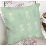 - 8305 - Realhomes Pastel Zemin Üzerinde Ananas Desenli Dijital Baskılı Modern Yastık Kırlent Kılıfı Realhomes