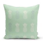 - 8305 - Realhomes Pastel Zemin Üzerinde Ananas Desenli Dijital Baskılı Modern Yastık Kırlent Kılıfı Realhomes
