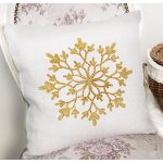 Beyaz Zemin Üzerinde Gold Detaylı Kartanesi Desenli Yastık Kırlent Kılıfı Realhomes