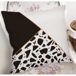 Renkli Zeminli Siyah Puantiye Desenli Dijital Baskılı Modern Yastık Kırlent Kılıfı Realhomes