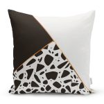 Renkli Zeminli Siyah Puantiye Desenli Dijital Baskılı Modern Yastık Kırlent Kılıfı Realhomes